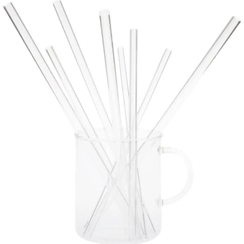 Glas Trinkhalme mit Reinigungsbürste