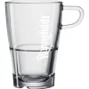 Glastasse mit innen liegender Stapelkante