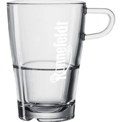 Glastasse mit innen liegender Stapelkante
