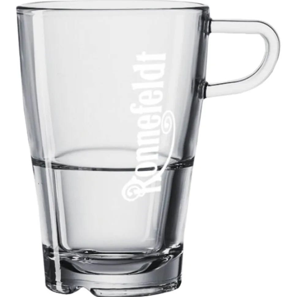 Glastasse mit innen liegender Stapelkante