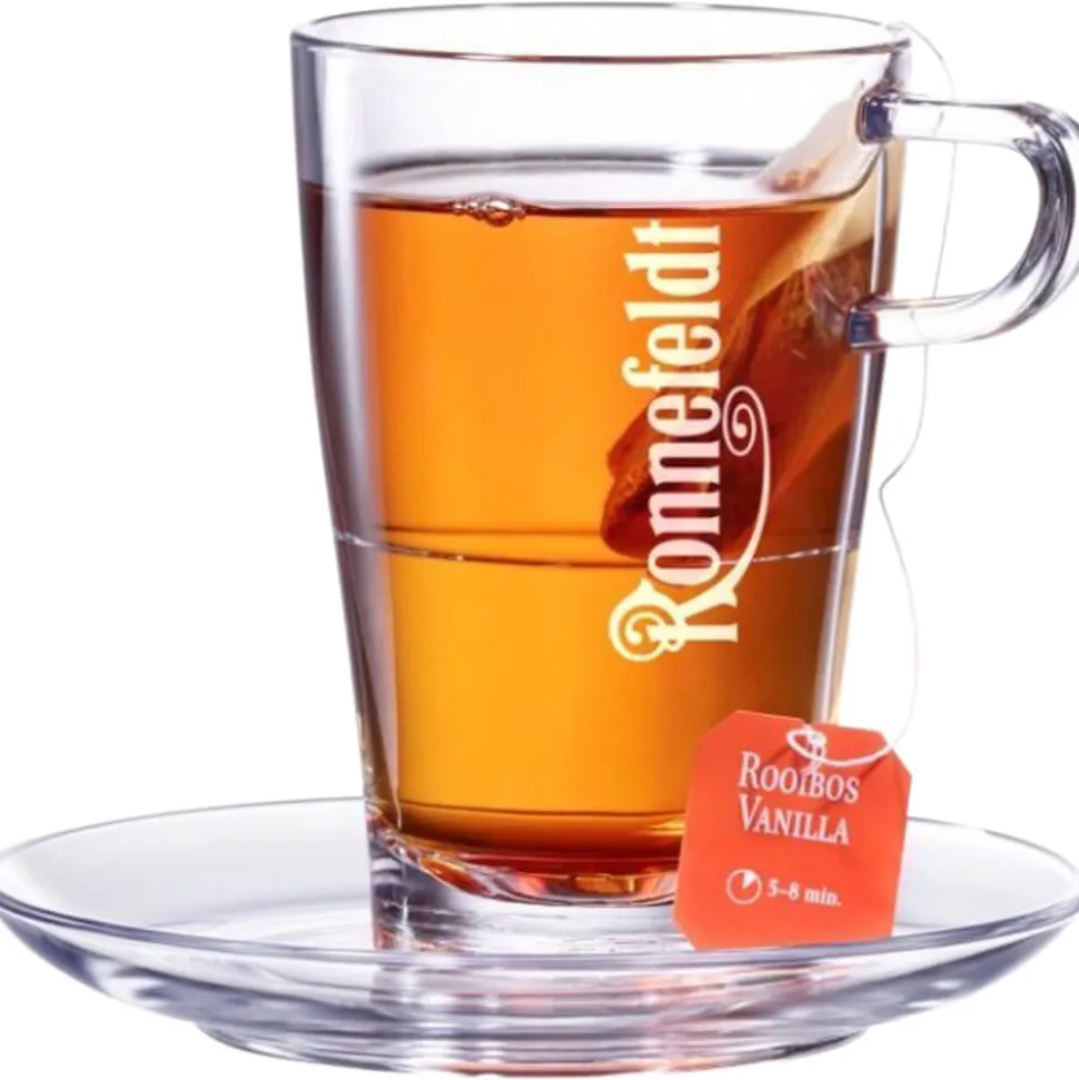 Glastasse mit innen liegender Stapelkante