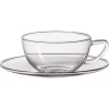 Glastasse mit Untertasse