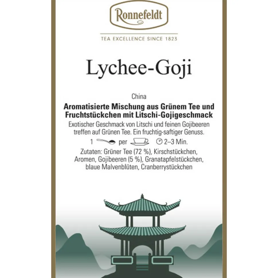 Grüntee mit Fruchtstückchen Lychee-Goji