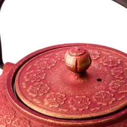 Gusseisen Teekanne Shanghai mit 2 Tassen, pink/gold