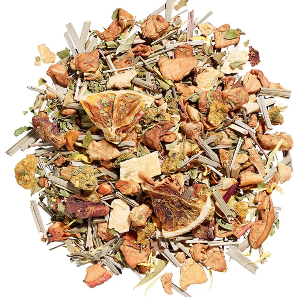 Kräutertee Orange auf Kräutern