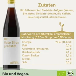 Mate-Tee Sirup geröstet bio 500ml