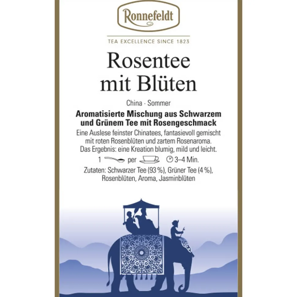 Rosentee mit roten Rosenblüten