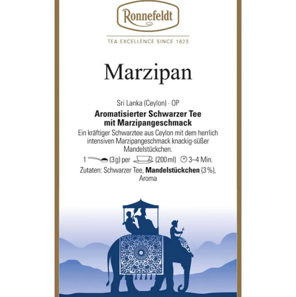 Schwarztee Marzipan mit Mandelstückchen