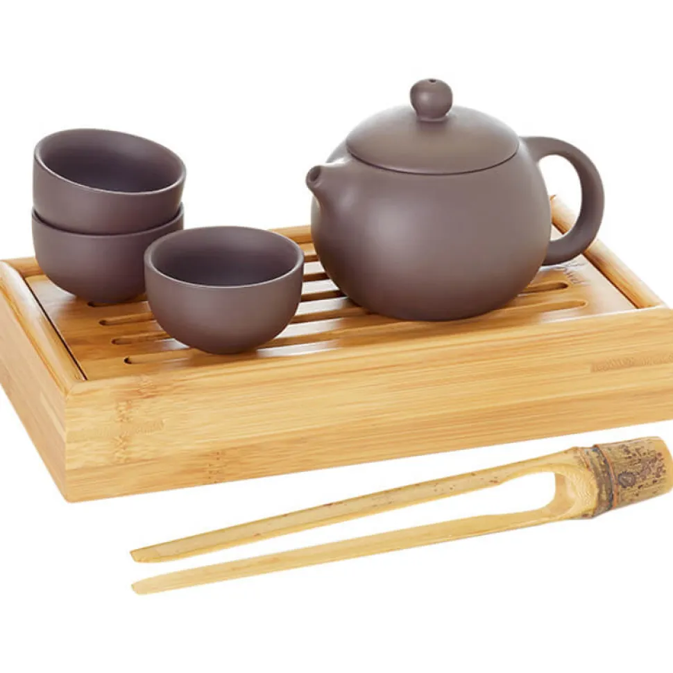 Tee Set Zhong aus dunklem Zisha Ton