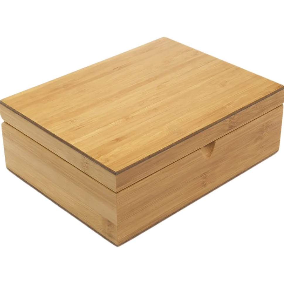 Teebox Bambus mit 4 Teedosen & Teemaßlöffel