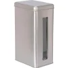 Teedose mit Fenster silber matt