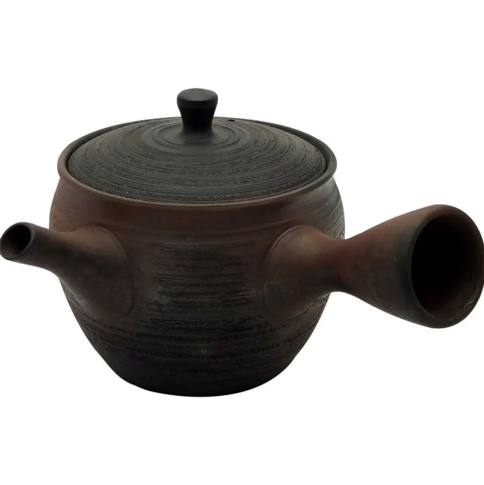 Tokoname Kyusu, strukturiert braun