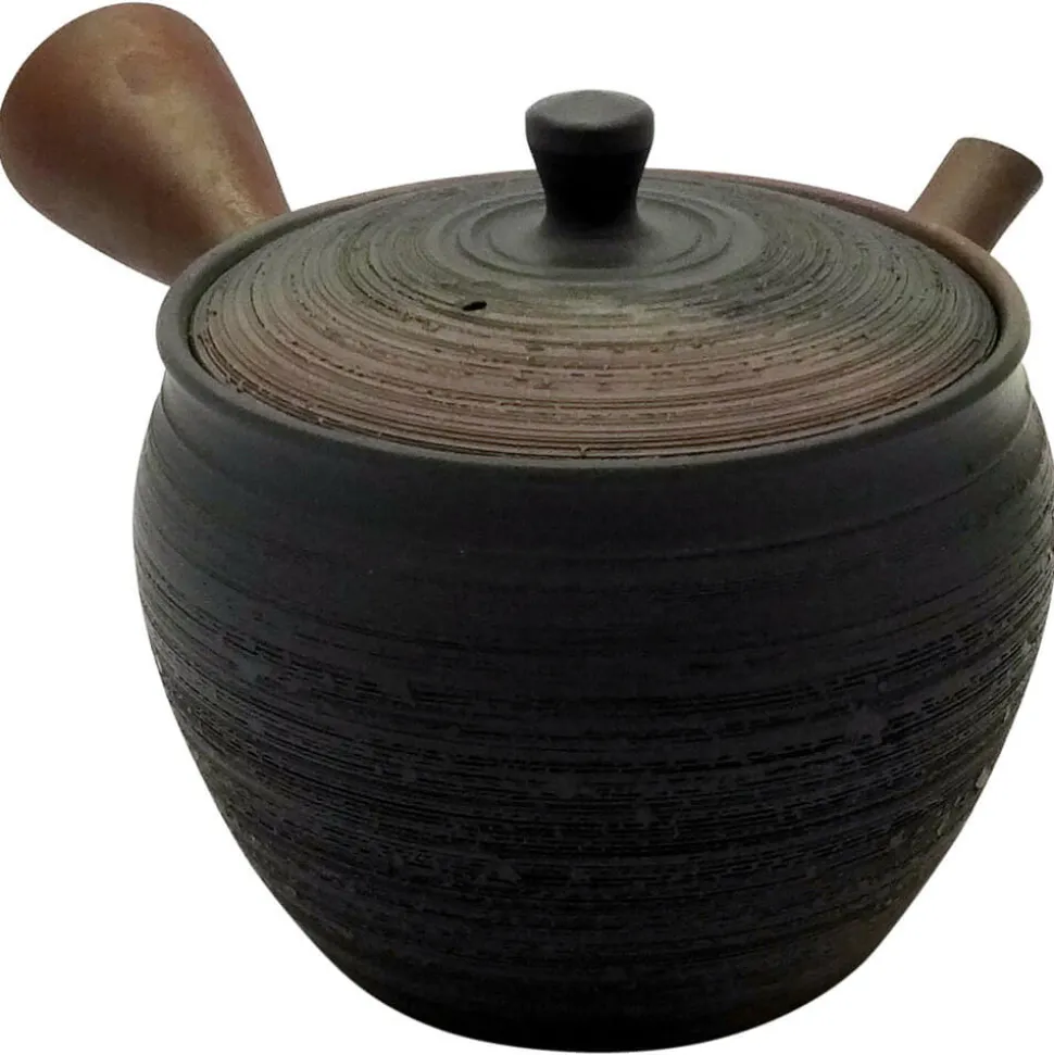 Tokoname Kyusu, strukturiert braun
