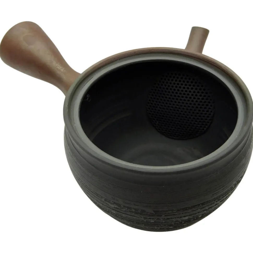 Tokoname Kyusu, strukturiert braun